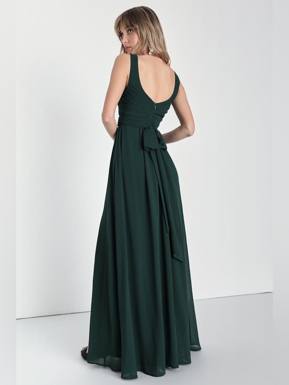 Lulus Sensational Moment Emerald Green Pleated Maxi Dress Size 2X - Picture 2 of 4